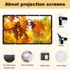 Foldable 120-inch Projector Screen,XINLEMY 4k 16:9 Anti-Crease Portable Washable Projector Backing Black Absorbs Light Movies Screens for Home Theater Backyard Indoor and Outdoor Camping view 4