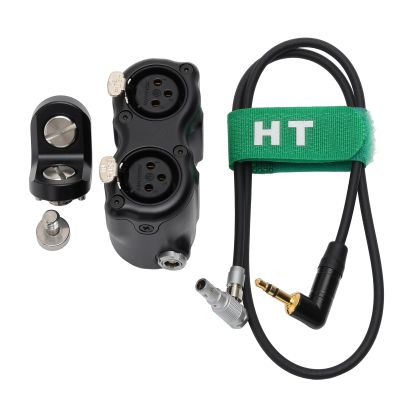 HangTon Balanced Audio Box Cable for RED Komodo Epic-W Scarlet DSMC2 Canon 5DII Camera, Dual XLR 3 Pin Microphone to Stereo 3.5mm 1/8" 12"