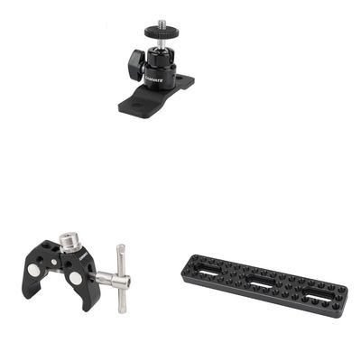 CAMVATE 1/4"-20 Ball Head with Bottom Mount + Long Cheese Plate + Crab clamp