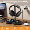 HiWe Headphone Stand, 2-in-1 MagSafe Wireless Charger for iPhone/iWatch view 3