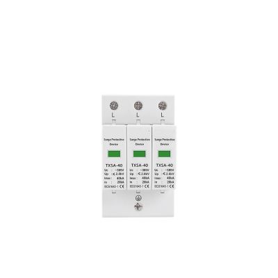 Arrester Device 1pc AC SPD 3P 3 Phase 20KA 40KA 60KA 275V 385V 420V House Lightning Surge Protector Protective Low-Voltage Arrester Device (Color : 420V, Size : 30-60KA)