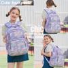 Leaper Stylish Floral Travel Backpack for Women Laptop Backpack Water-Resistant Bookbags College Bags Fits 15.6 Inch Laptop Purple view 2