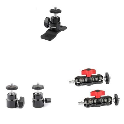 CAMVATE 1/4"-20 Ball Head with Bottom Mount + Universal Magic Arm + 360 Degree Swivel 1/4"-20 Mini Ball Head