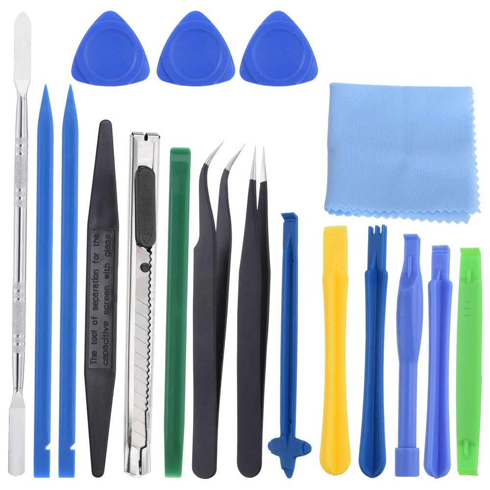 MECCANIXITY 18 in 1(Type B) Spudger Crowbars Opening Pry Tool Set Curved Pry Blade Electronics Repair Tools Kit for Cellphone Laptop PC Tablet