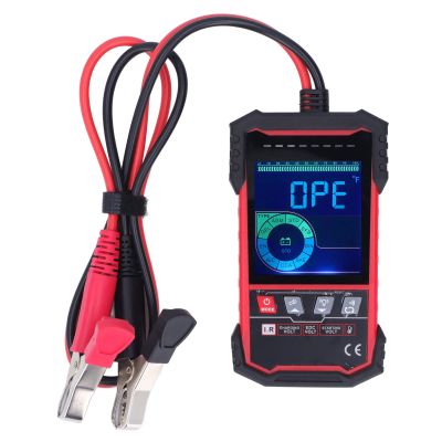 flexman 12V 24V Battery Tester, 100~1999CCA Multiple Usages Color Screen Battery Load Analyzer Automobile, Portable Cell Charging Capacity Detector with Test Clips