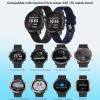 2 Pack Waterproof Bands Compatible with Garmin Forerunner 245/55 Watch Band, 20mm Replacement Strap for Forerunner 245 Music Watch Bands (balck/navy) view 2