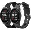 2 Pack Waterproof Bands Compatible with Garmin Forerunner 245/55 Watch Band, 20mm Replacement Strap for Forerunner 245 Music Watch Bands (black/grey) view 1