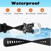 2 Pack Waterproof Bands Compatible with Garmin Forerunner 245/55 Watch Band, 20mm Replacement Strap for Forerunner 245 Music Watch Bands (black/grey) view 3