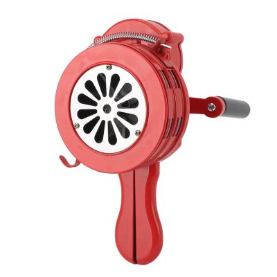 Hand Crank Siren - Portable Air Raid Sirens, 110dB Emergency Siren, Hand Held Tornado Siren, Emergency Safety Manual Siren (Red)