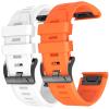 2 Pack Waterproof Band Compatible with Garmin Fenix 5X / 6X / 7X Watch Band, QuickFit 26mm Band for Fenix 7X Pro / 6X Pro / 5X Plus / Tactix Delta (White/Orange) view 1