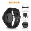 2 Pack Compatible with Garmin Fenix 5 / 6 / 7 / 8 Band, QuickFit 22mm Watch Band for Fenix 7 Pro / 6 Pro / 5 Plus (Black/Navy) view 3