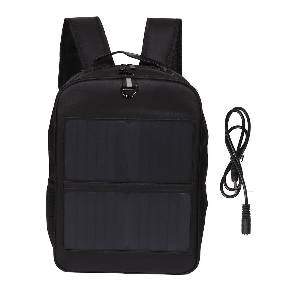 14w Solar Backpack, Ergonomic Outdoor Backpack Solar Power Backpack Travel Backpack with Handle and USB Charging Port