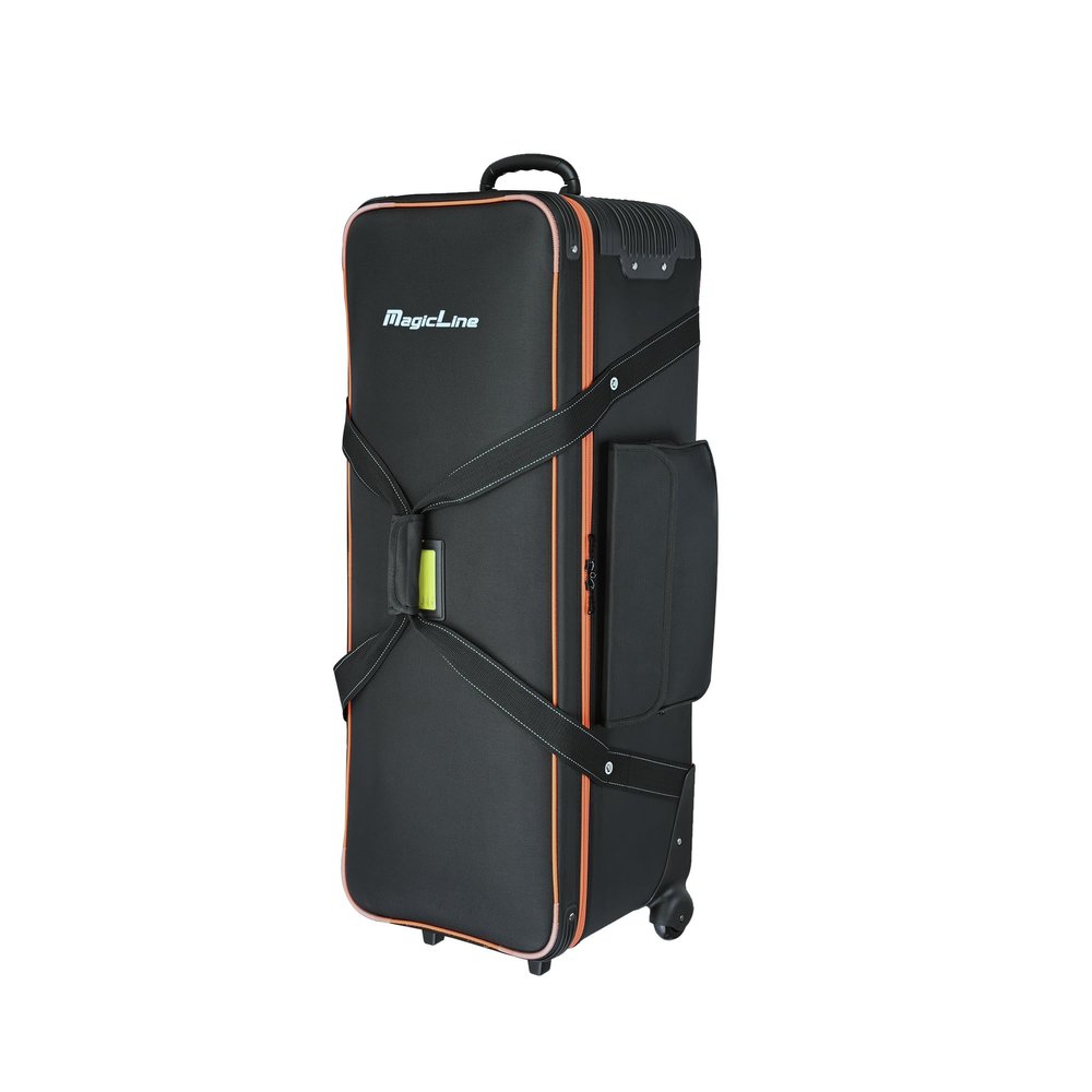 MagicLine Photo Studio Trolley Case with Side Pocket 39.4"x14.6"x13"/100x37x33 cm, Rolling Camera Case Bag, Carrying Bag with Wheels for Light Stands,Tripods,Flashes,Telescopes