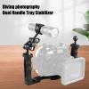 Handheld Stabilizer Tray Handle Grip, Aluminium Alloy Dual Handle Tray Stabilizer Rig Diving Underwater Camera Housing Case Tray Mount view 2