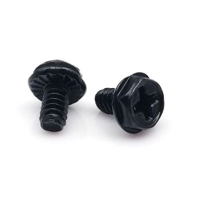 20pcs Black Silver 6#-32x5/6/8mm PC Case Power Supply Hard Drive Motherboard Head Mount Fix Screw DIY Computer Metal Screws (Color : Black, Size : 6-32x5mm)