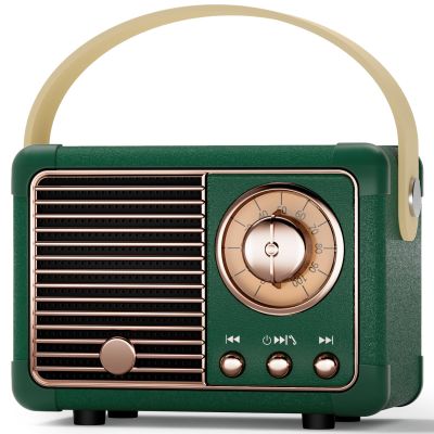 Vintage Retro Bluetooth Speaker Old Vintage Decor Birthday Gifts for Men Old School Mini Portable Wireless Speaker for Office,Room,Desk Accessories,Indoor,Outdoor Retro Gifts for Teen,Friends (Green)