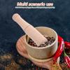 Housoutil Beech Wood Hammer Mallet 7.87 Inch Manual Food Grinding Tool Garlic Mashing Stick Solid Wood Pestle for Kitchen Spice Crushing view 2