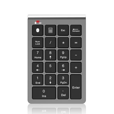 Bluetooth Number Pad Wireless & Wired 10 Key USB Keypad Two in One, Rechargeable Numpad for Laptops, Desktop, Computers Accessories Compatible with MacBook iPads ChromeBook EliteBook Notebook etc.