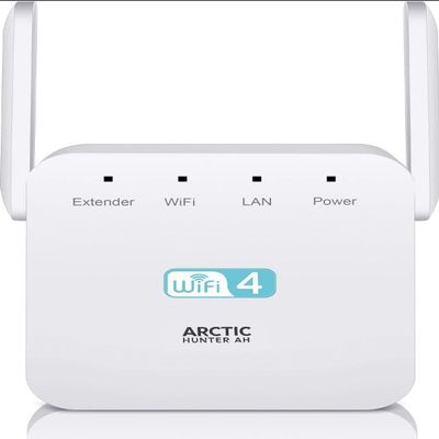 Arctic Hunter AH WiFi Extender Signal Booster for Home and Office,Compatible with All Routers, 300Mbps, WHITE