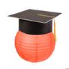 Hanging Paper Lantern with Graduation Cap Decorating Kit - 12 Pieces - Great for Graduation Celebration Parties (Orange) view 1