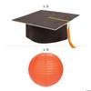 Hanging Paper Lantern with Graduation Cap Decorating Kit - 12 Pieces - Great for Graduation Celebration Parties (Orange) view 2