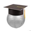 Hanging Paper Lantern with Graduation Cap Decorating Kit - 12 Pieces - Great for Graduation Celebration Parties (Silver) view 1