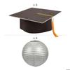 Hanging Paper Lantern with Graduation Cap Decorating Kit - 12 Pieces - Great for Graduation Celebration Parties (Silver) view 2