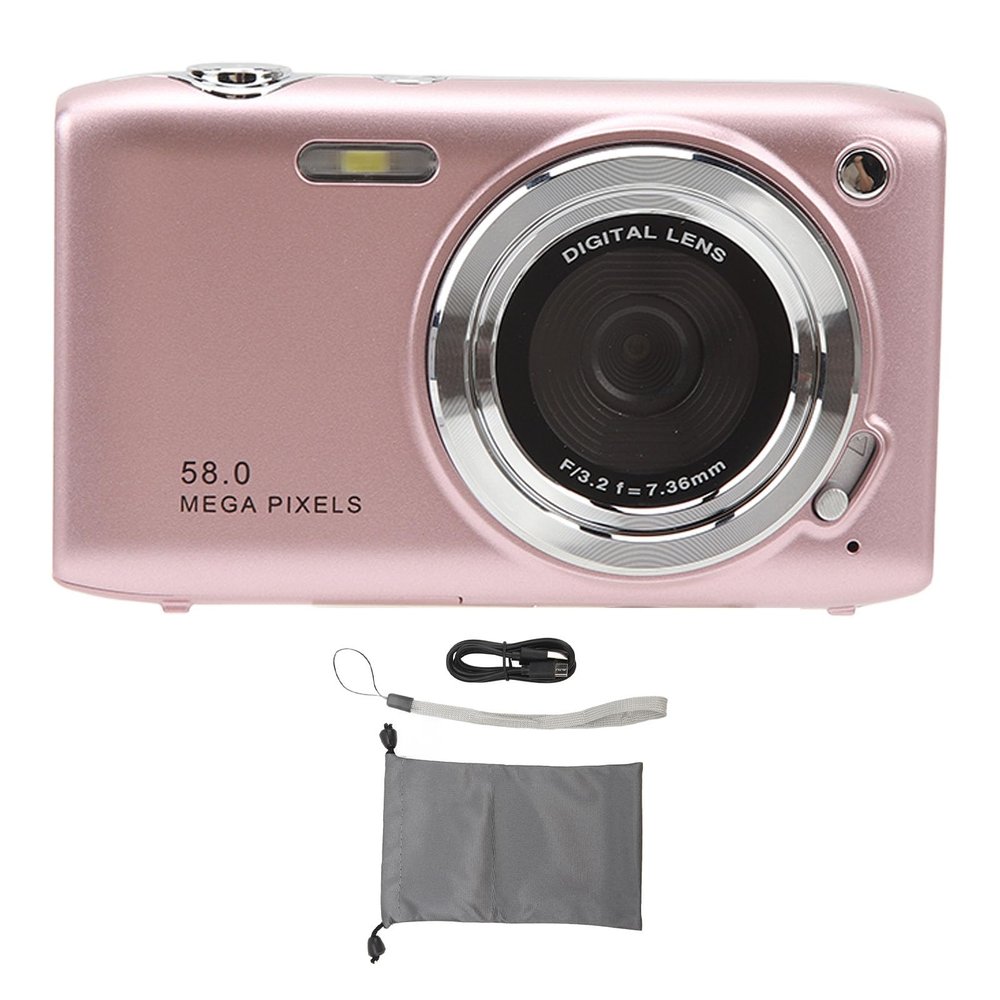 Akozon Digital Zoom Camera, 2.88 Inch Screen Digital Camera 58MP 4K 16X Zoom Fixed Focal Macro Timed Photography Digital Video Camera (-2214230088412)