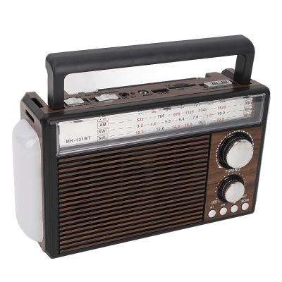 FM SW Radio with Speaker, Multi Band Shortwave Radio Plug in Wall with Flashlight, 1200mAh Rechargeable Portable Vintage Radio with Best Reception for Home Seniors (US Plug)