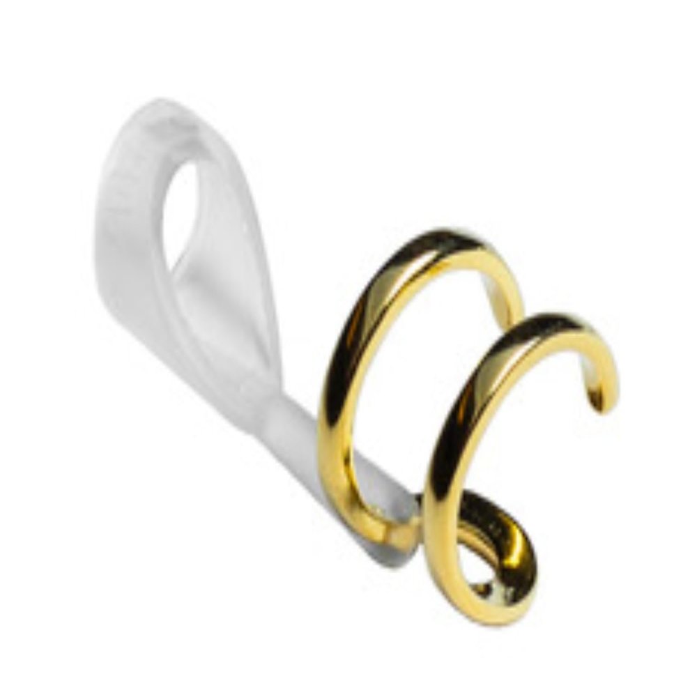 Deafmetal Double Hearing Aid Clip Cuff & Silicone Holster Attachment - Fits All Amplifiers & BTE Cochlear Implant Processors - Keep Devices Secured - Gold - 1 Ear