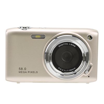 4K Digital Camera, 2.88 Inch Screen 58MP 16X Zoom Digital Video Camera Camcorder Vlog Camera, Fixed Focal Macro, Timed Photography, for Travel Outdoor Indoor Photography (Gold)