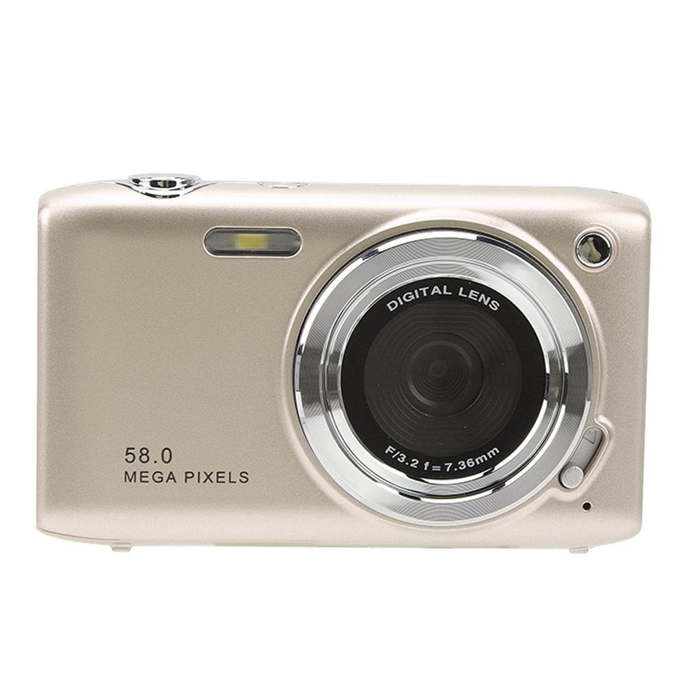 4K Digital Camera, 2.88 Inch Screen 58MP 16X Zoom Digital Video Camera Camcorder Vlog Camera, Fixed Focal Macro, Timed Photography, for Travel Outdoor Indoor Photography (Gold)