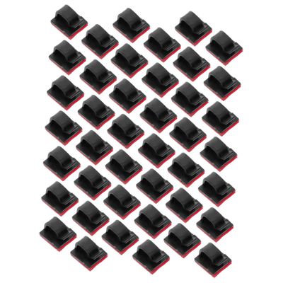 DOITOOL 50pcs Self-Adhesive Cable Clips Cord Organizer Holder for Desk Wall Office Wire Management to Keep Cables Neat