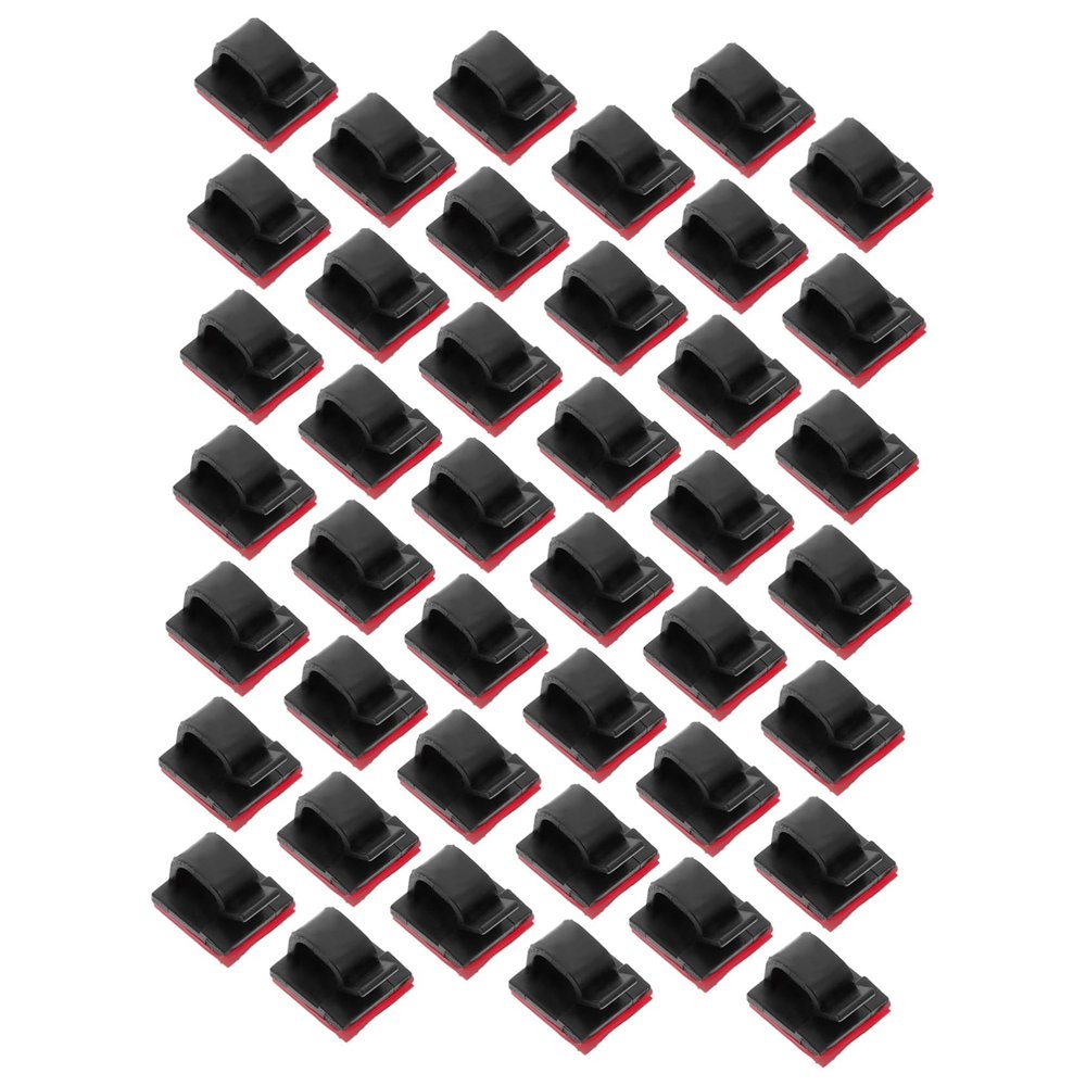 DOITOOL 50pcs Self-Adhesive Cable Clips Cord Organizer Holder for Desk Wall Office Wire Management to Keep Cables Neat
