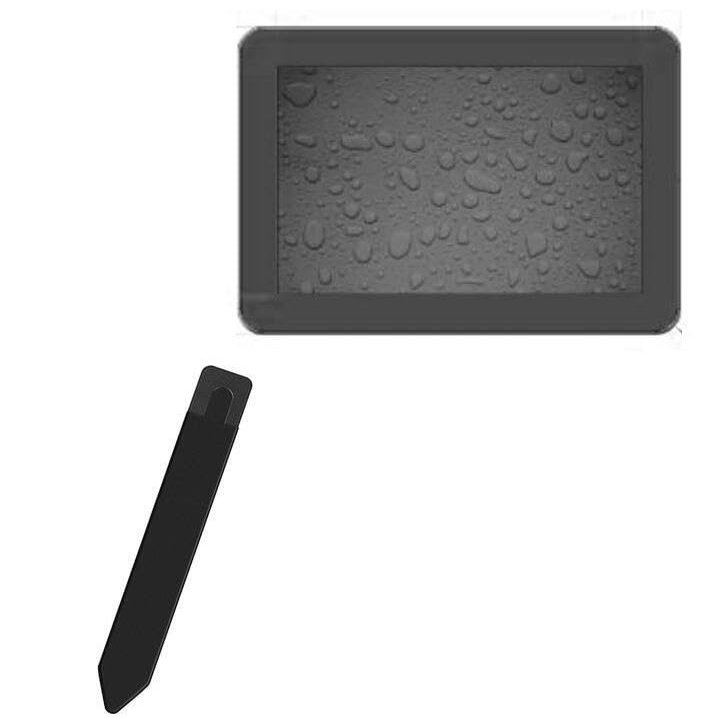 BoxWave Stylus Pouch Compatible with Geekland GK-QR101-V12 (10.1 in) - Stylus PortaPouch, Pen Stylii Holder Carrier Portable Self-Adhesive - Jet Black