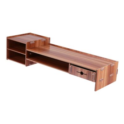 ETHZZLE Monitor Stand Riser Drawer for Desktop Storage Height Computer Screen Organizer Cherry Finish Ergonomic Design for Use