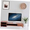 ETHZZLE Monitor Stand Riser Drawer for Desktop Storage Height Computer Screen Organizer Cherry Finish Ergonomic Design for Use view 2