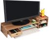 ETHZZLE Monitor Stand Riser Drawer for Desktop Storage Height Computer Screen Organizer Cherry Finish Ergonomic Design for Use view 3