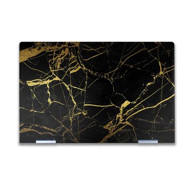 Laptop Skin Compatible with HP Envy x360 14 (2023) - Black Gold Marble - Premium 3M Vinyl Protective Wrap Decal Cover - Easy to Apply | Crafted in The USA by MightySkins