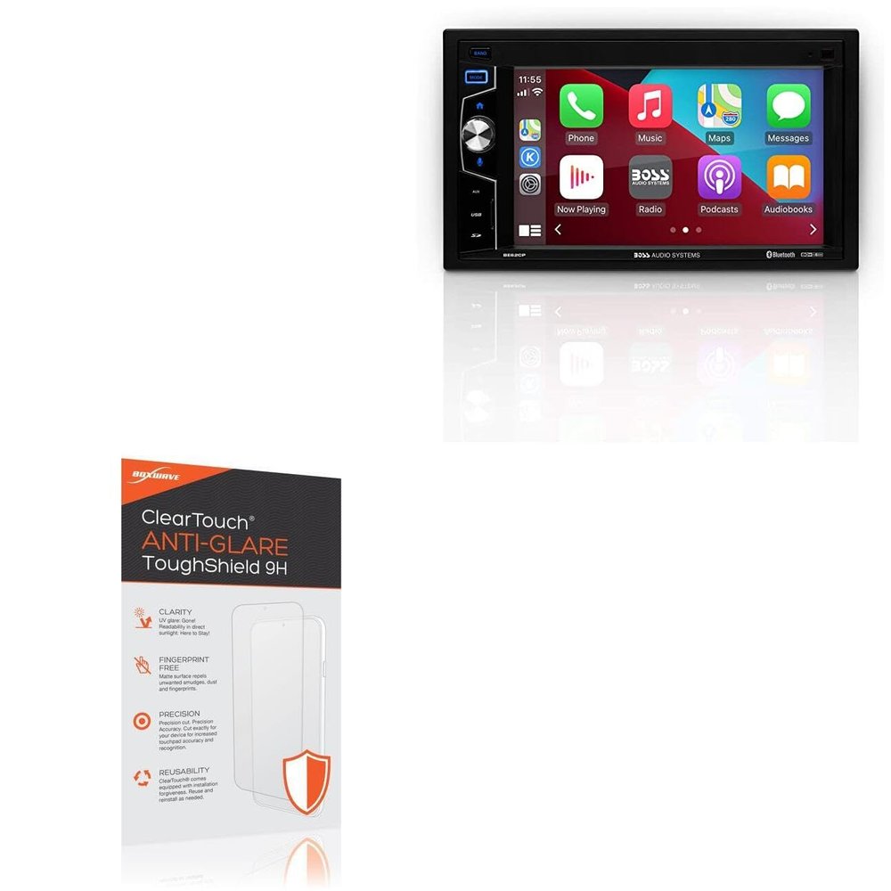 BoxWave Screen Protector Compatible with BOSS Audio BE62CP - ClearTouch Anti-Glare ToughShield 9H (2-Pack), Anti-Glare 9H Tough Flexible Film Screen Protector
