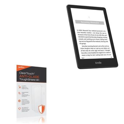 BoxWave Screen Protector Compatible with Amazon Kindle Paperwhite (5th Gen 2021) - ClearTouch Anti-Glare ToughShield 9H (2-Pack), Anti-Glare 9H Tough Flexible Film Screen Protector