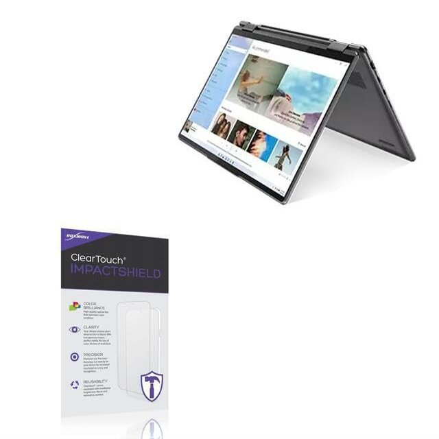 BoxWave Screen Protector Compatible with Lenovo Yoga 7i (14 in - 82QE) - ClearTouch ImpactShield (2-Pack), Impenetrable Screen Protector Flexible Film