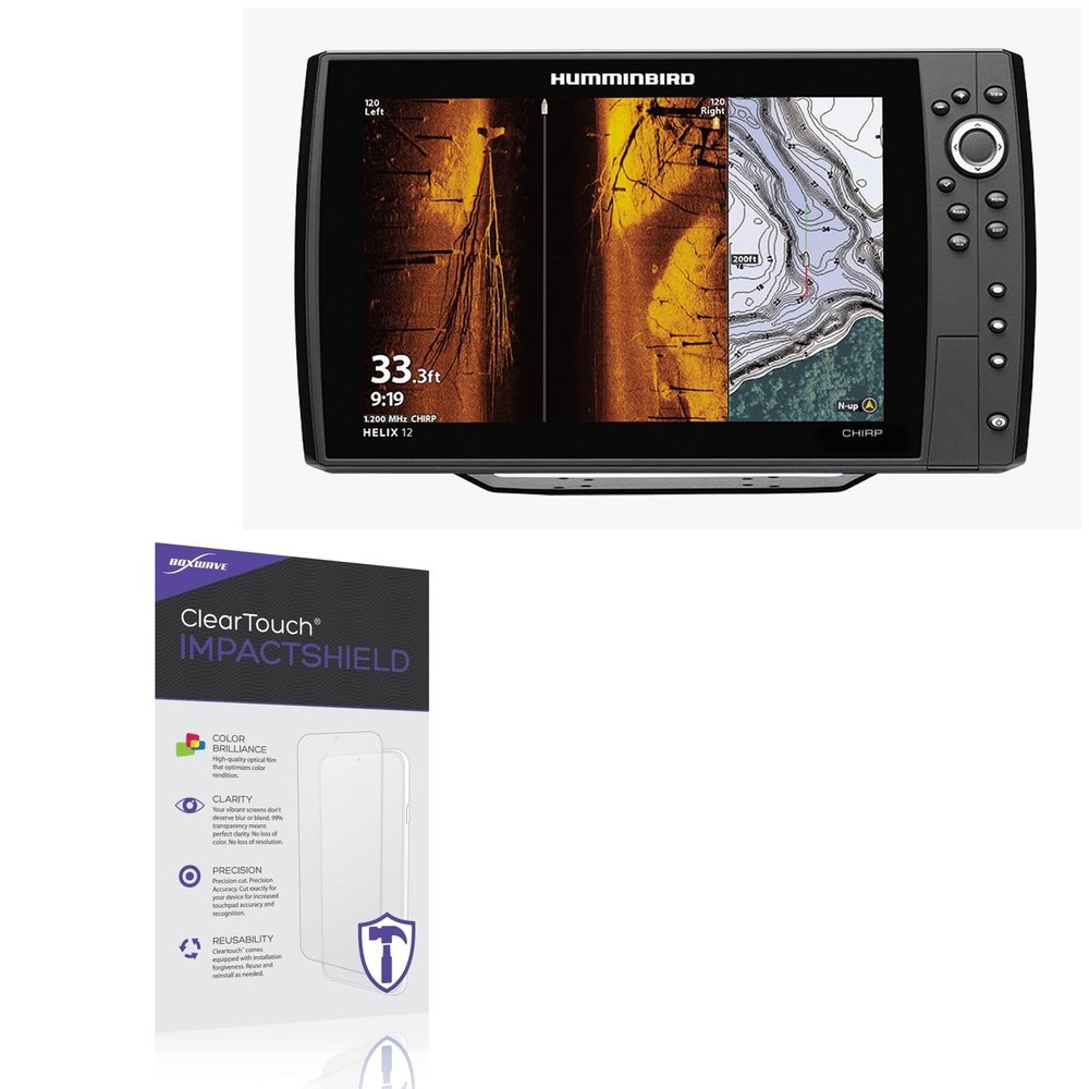 BoxWave Screen Protector Compatible with Humminbird Helix 12 G3N - ClearTouch ImpactShield (2-Pack), Impenetrable Screen Protector Flexible Film