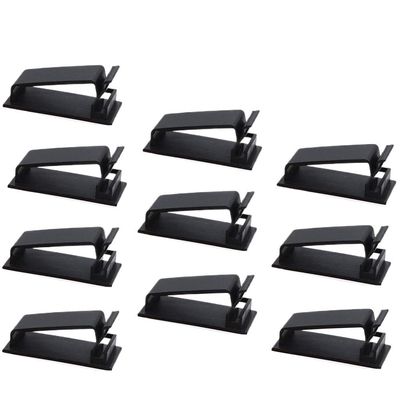 Cable Clips Abrazadera De Amarre De Alambre Autoadhesiva, Organizador De Clips De Cable, Cable De Datos para GPS, Hogar, Oficina, Coche, Decorativo, 20/10/50 Piezas Adhesive Cable (Color : 10PCS-Blac
