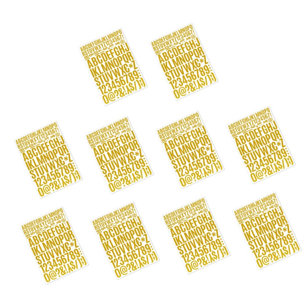 TEHAUX 12sheets Self-Adhesive Alphabet and Number Stickers Decorative Letters for DIY Projects Foil Letters for Home Classroom Art Crafts