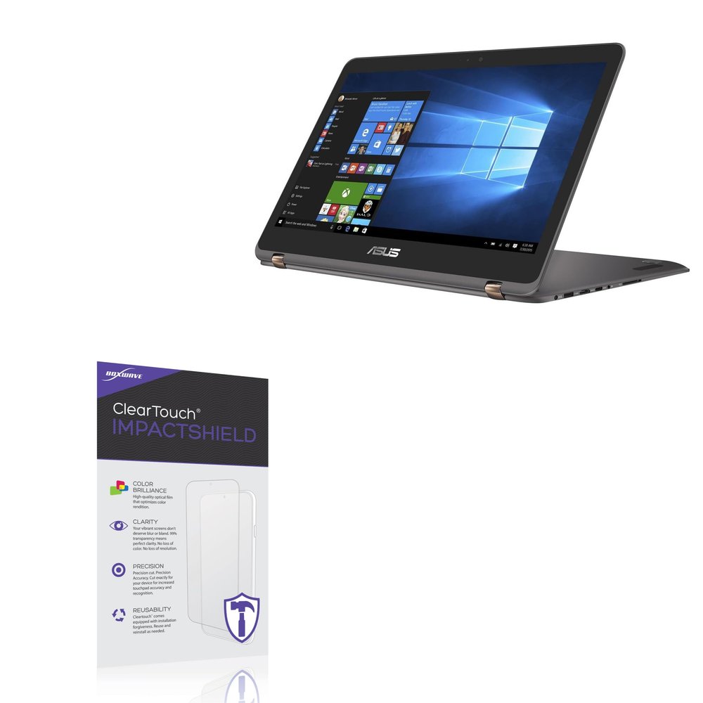 BoxWave Screen Protector Compatible with ASUS ZenBook Flip UX360CA - ClearTouch ImpactShield (2-Pack), Impenetrable Screen Protector Flexible Film