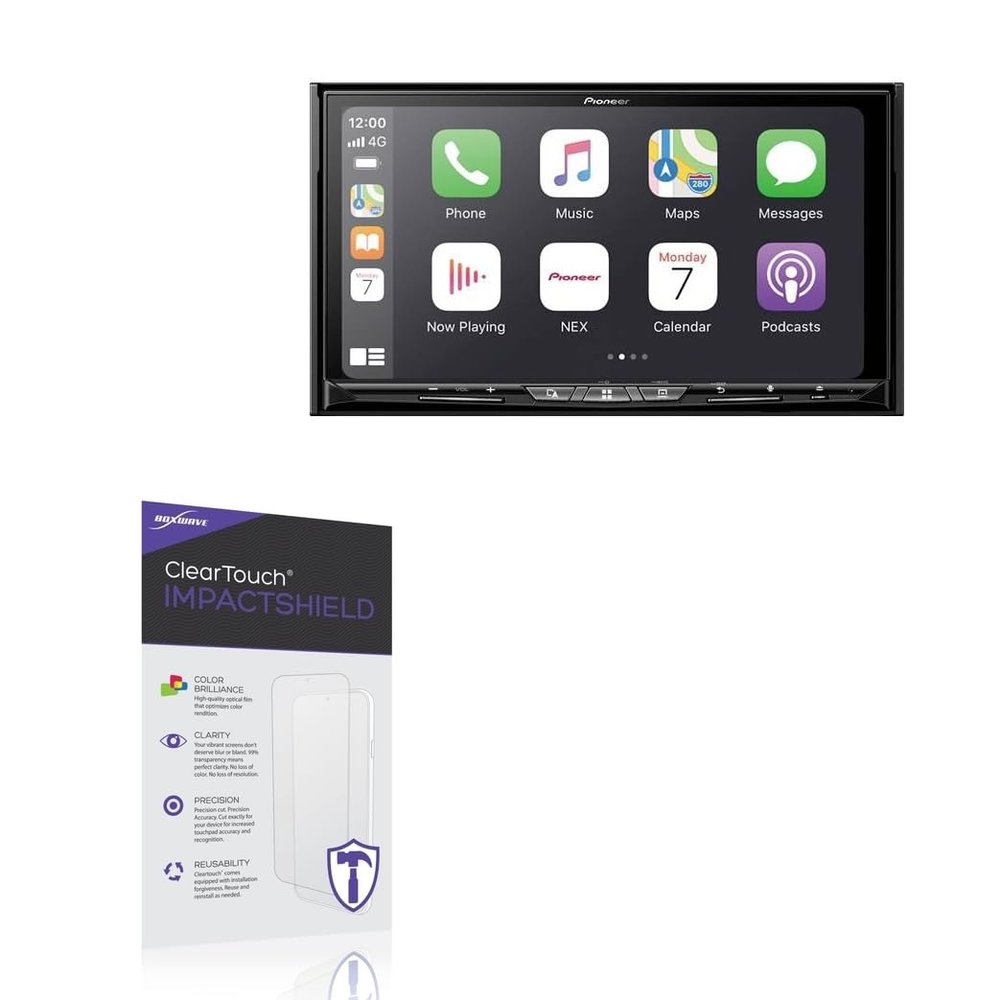 BoxWave Screen Protector Compatible with Pioneer AVIC-W8600NEX - ClearTouch ImpactShield (2-Pack), Impenetrable Screen Protector Flexible Film