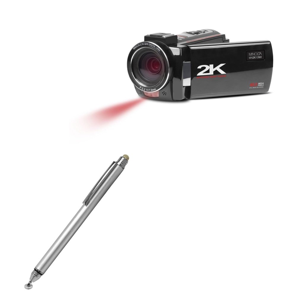BoxWave Stylus Pen Compatible with Minolta MN2K10NV - DualTip Capacitive Stylus, Fiber Tip Disc Tip Capacitive Stylus Pen - Metallic Silver