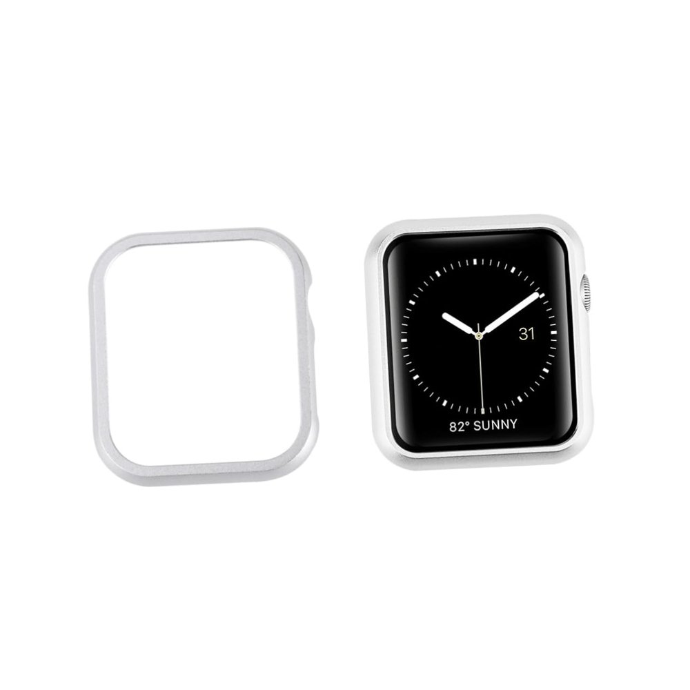 BRIGHTFUFU Aluminum Alloy Metal Frame Protective Case for Watch Series Stylish Plating Shell with Full Protection Easy to Install Compatible with All Buttons and Sensors Silver