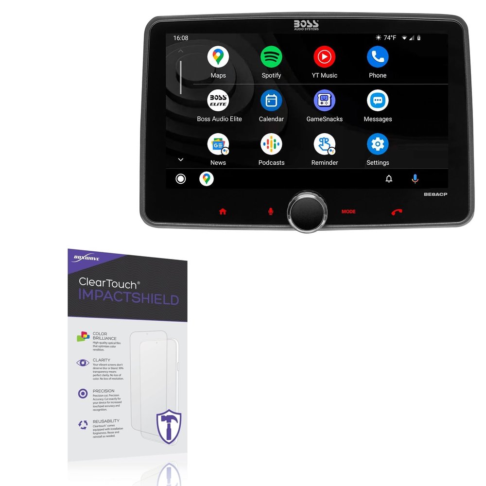 BoxWave Screen Protector Compatible with BOSS Audio BE8ACP - ClearTouch ImpactShield (2-Pack), Impenetrable Screen Protector Flexible Film